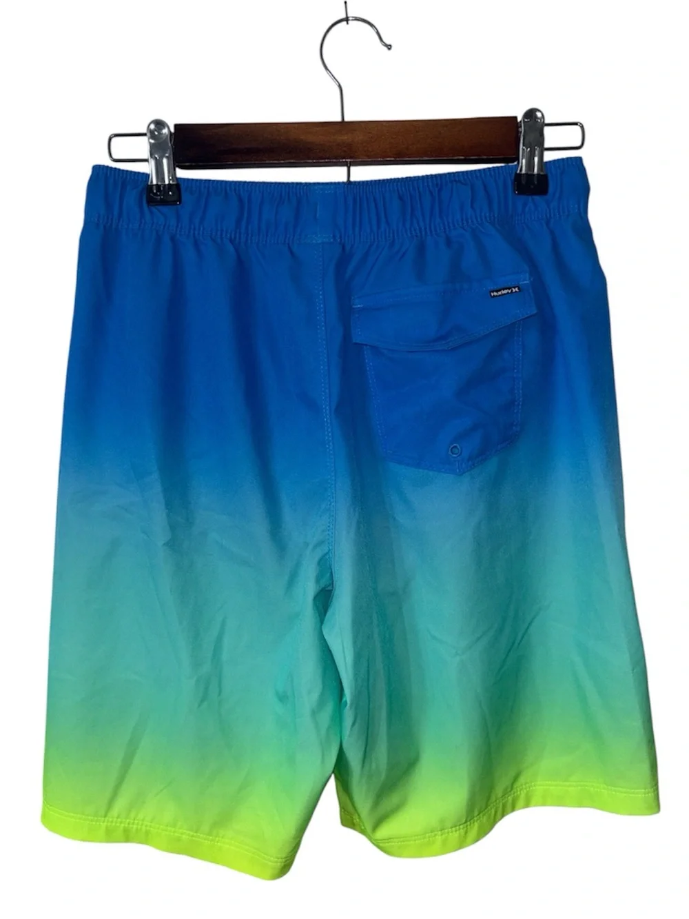 Hurley Swimsuit Swim Trunks Shorts Blue Green Boys Size XL 14/16